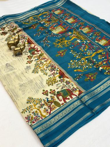 Vastrangan kalamkari print wholesale saree market in surat with price